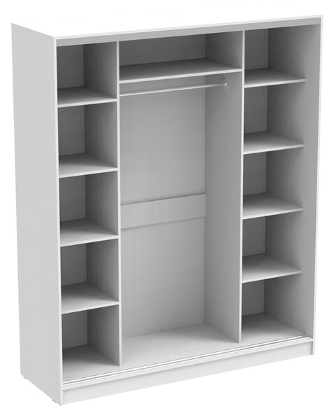 Гардероб за спалня с 2 плъзгащи се врати с огледало Aparador Pako World White 180x60x220 cm