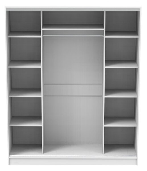 Гардероб за спалня с 2 плъзгащи се врати с огледало Aparador Pako World White 180x60x220 cm