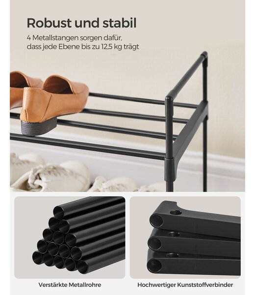 Стелаж за обувки Songmics Grey 116x30x55 cm