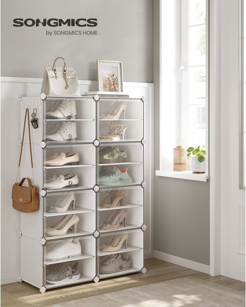 Стелаж за обувки Songmics White 82x32x122 cm
