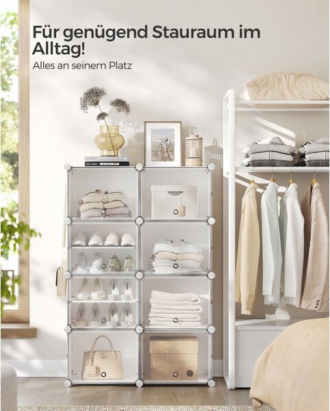 Стелаж за обувки Songmics White 82x32x122 cm