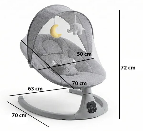 Електрическо люлеещо столче за бебета с дистанционно управление Rockybaby™, Розов