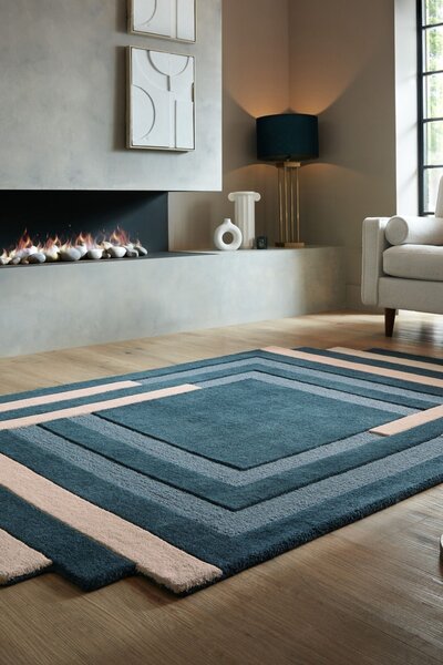 Абстрактен килим Лабиринт Зелен лабиринт 120X180 cm, Flair Rugs