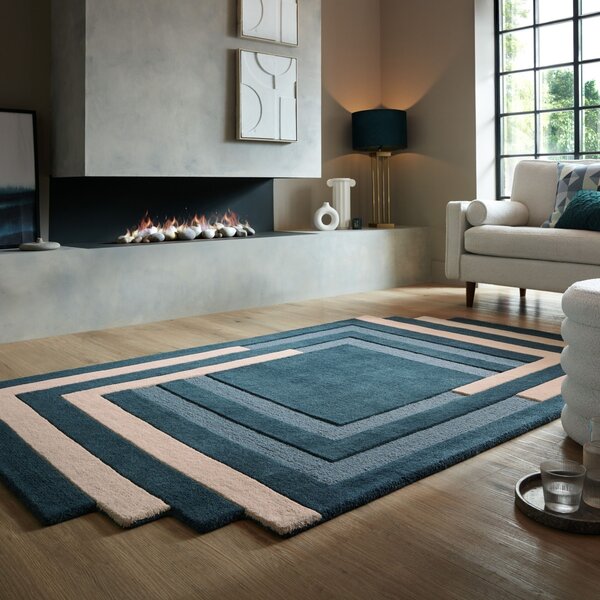 Абстрактен килим Лабиринт Зелен лабиринт 120X180 cm, Flair Rugs
