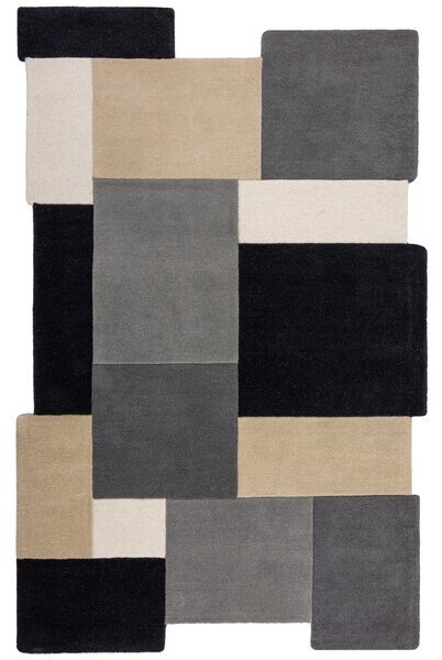 Абстрактен колаж килим Тъмно синьо 120X180 cm, Flair Rugs