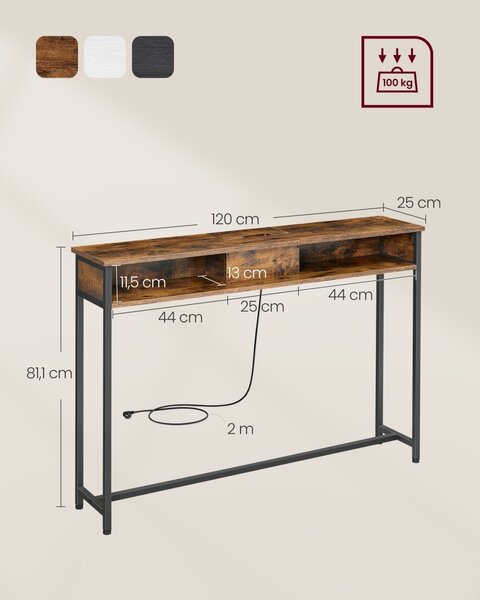 Конзола Vasagle Brown 120x25x81,1 cm