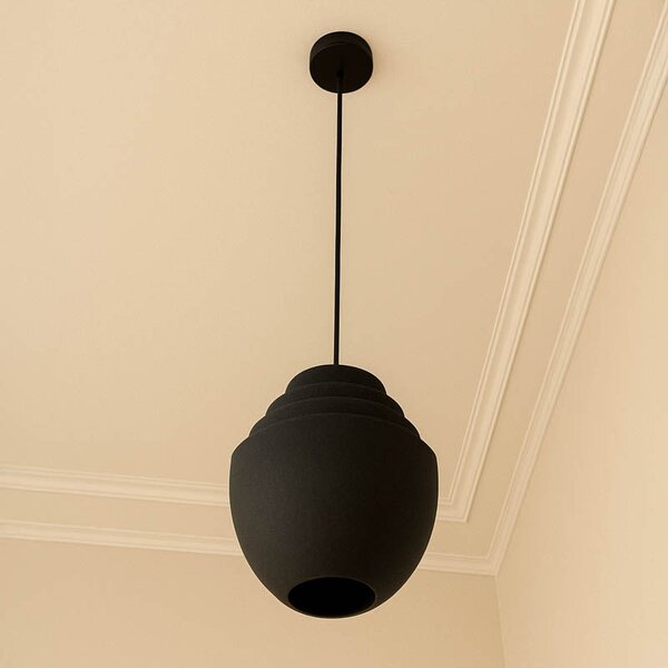 Плафон kelsy e27 черен метал d30x122см