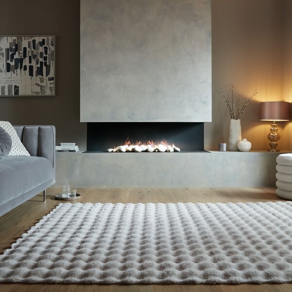 Вафлен килим от изкуствена кожа сив 180X290 cm, Flair Rugs