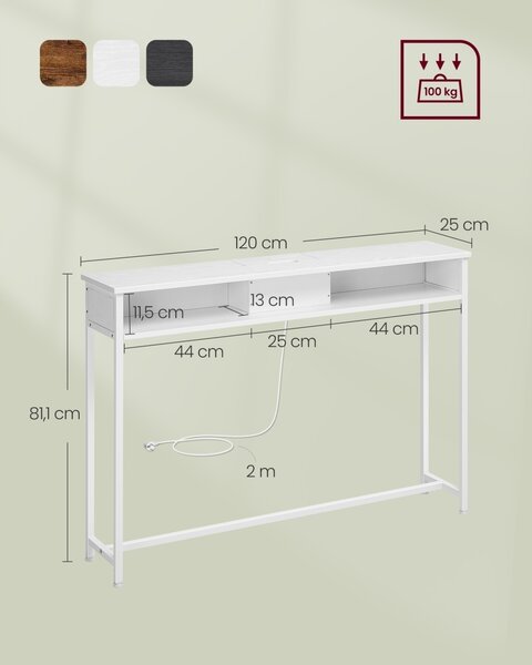 Конзола Vasagle White 120x25x81,1 cm