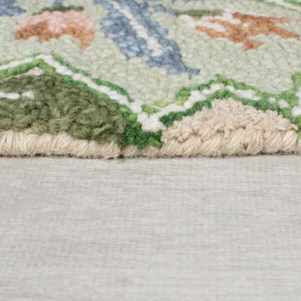Кръстосан килим Bryony Shaped Floral Green 60x230 cm, Flair Rugs