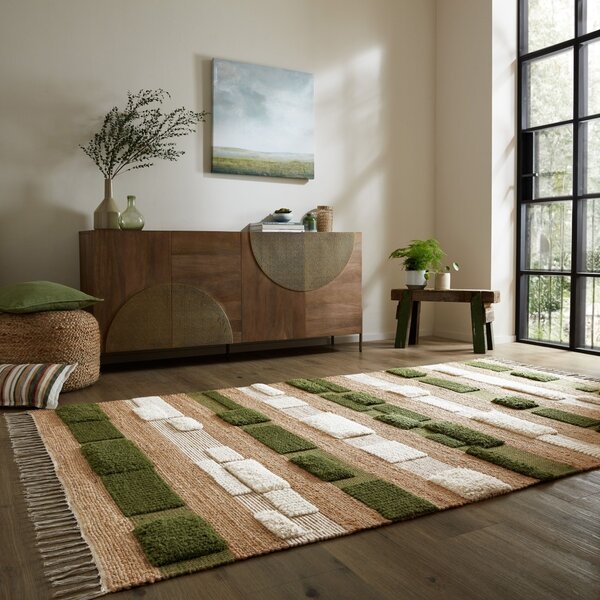 Medina Blocks Green 160x230 cm, Flair Rugs