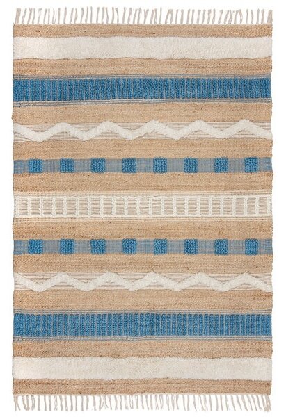 Medina Jute Blue Килим от юта Medina Blue 120x170 cm, Flair Rugs