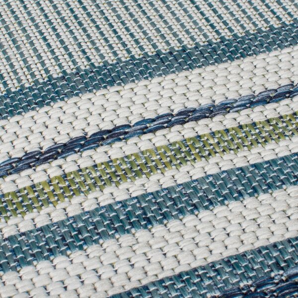 Кръгъл килим Roma Stripe Outdoor Outdoor Blue 160x160 cm, Flair Rugs