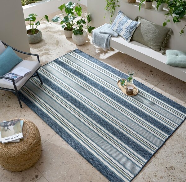 Килим Roma Stripe Outdoor Blue Blue 120x170 cm, Flair Rugs