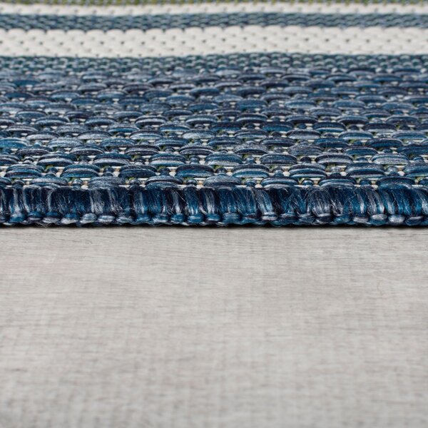 Кръгъл килим Roma Stripe Outdoor Outdoor Blue 160x160 cm, Flair Rugs