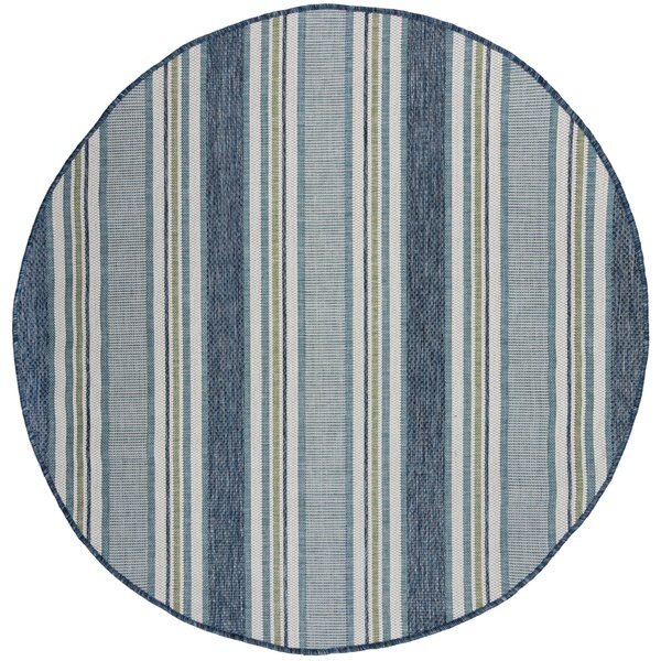 Кръгъл килим Roma Stripe Outdoor Outdoor Blue 160x160 cm, Flair Rugs