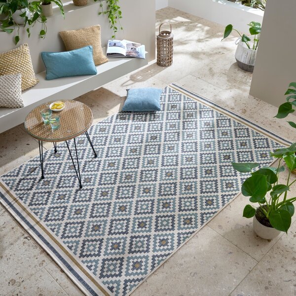 Килим Zia Trellis Outdoor Blue 200x290 cm, Flair Rugs