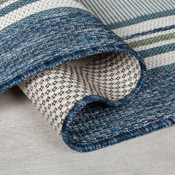 Кръгъл килим Roma Stripe Outdoor Outdoor Blue 160x160 cm, Flair Rugs