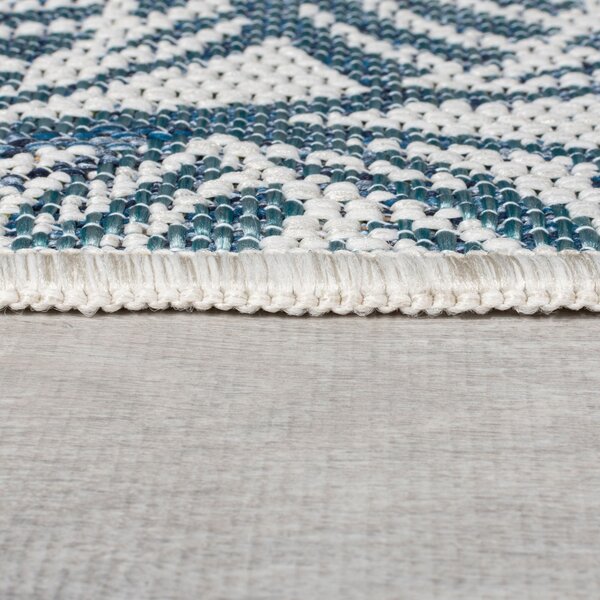 Килим Bella Leaf Outdoor Blue Blue 80x230 cm, Flair Rugs