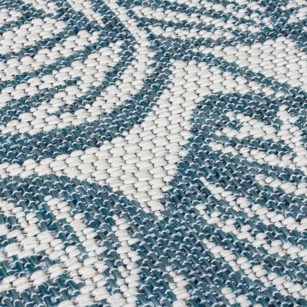 Килим Bella Leaf Outdoor Blue Blue 80x230 cm, Flair Rugs