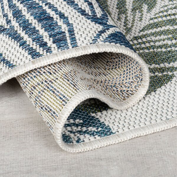 Килим Bella Leaf Outdoor Blue Blue 80x230 cm, Flair Rugs