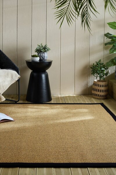 Sisal Look Outdoor Sisal Rug Outdoor Black 160x230 cm, Flair Rugs