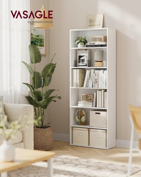 Библиотека White Vasagle 60x24x178,5 cm