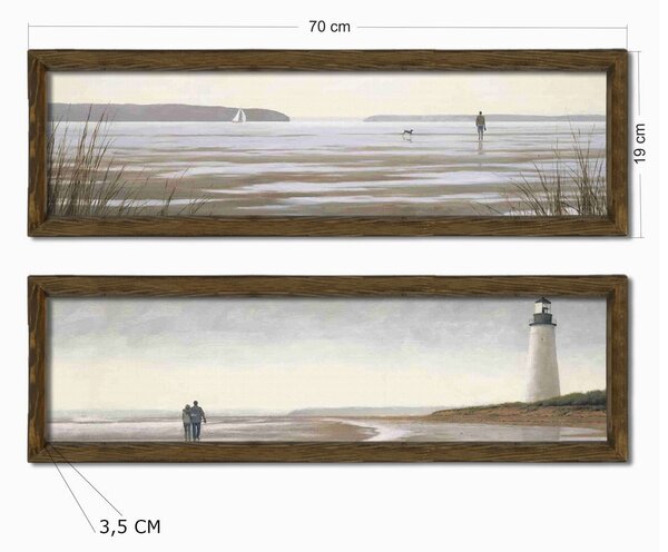 Картини в комплект от 2 бр. 70x19 cm Shore - Wallity