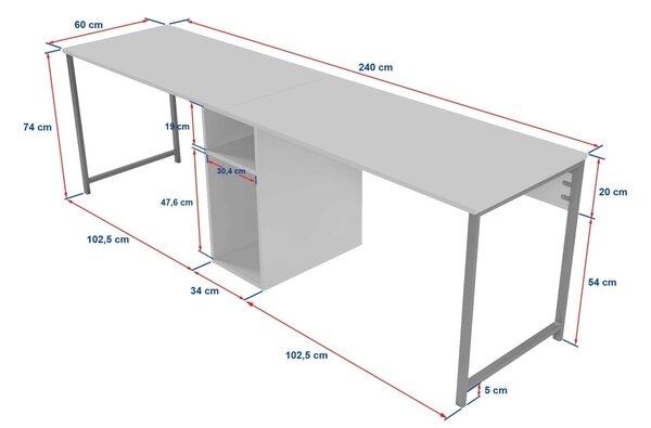 Бюро Twin Study Desk Зелен тъмно