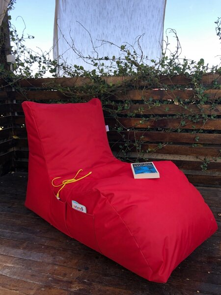 Фотьойл за градина пухен beanbag Daybed червен