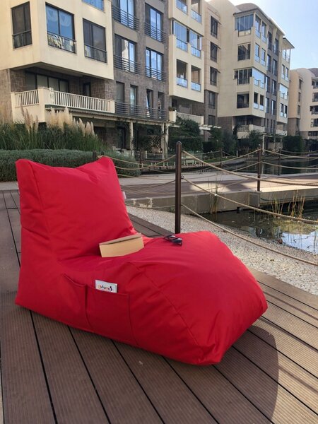 Фотьойл за градина пухен beanbag Daybed червен