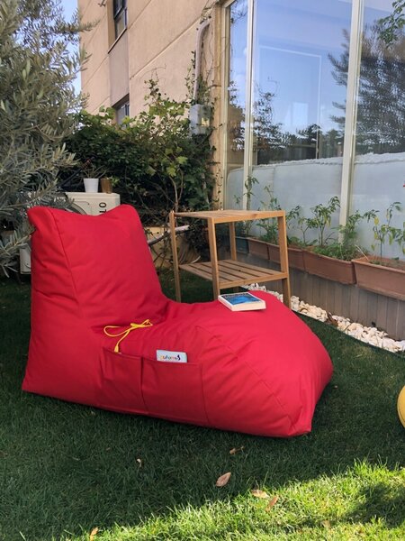 Фотьойл за градина пухен beanbag Daybed червен