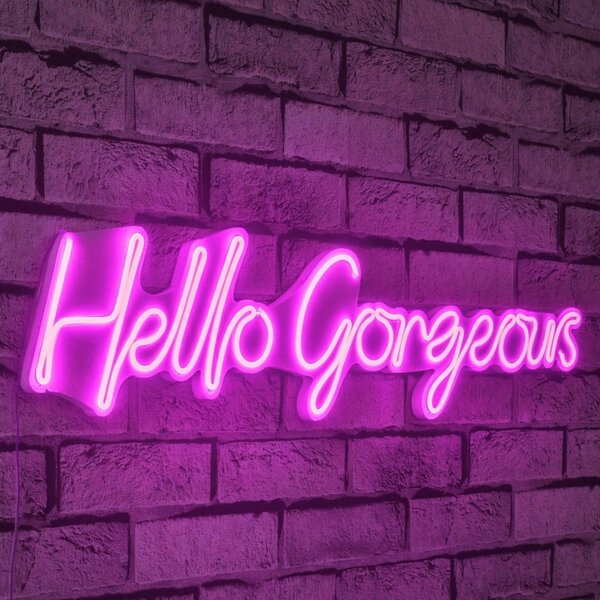 Hello Gorgeous LED декорация за стена Hello Gorgeous Pink 74x17x2 cm