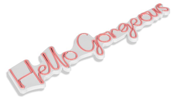 Hello Gorgeous LED декорация за стена Hello Gorgeous Pink 74x17x2 cm