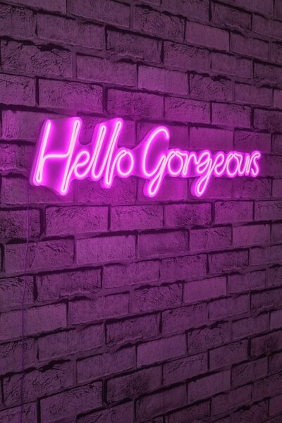 Hello Gorgeous LED декорация за стена Hello Gorgeous Pink 74x17x2 cm