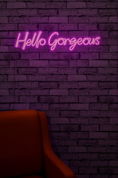 Hello Gorgeous LED декорация за стена Hello Gorgeous Pink 74x17x2 cm