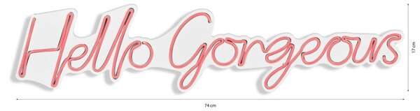 Hello Gorgeous LED декорация за стена Hello Gorgeous Pink 74x17x2 cm