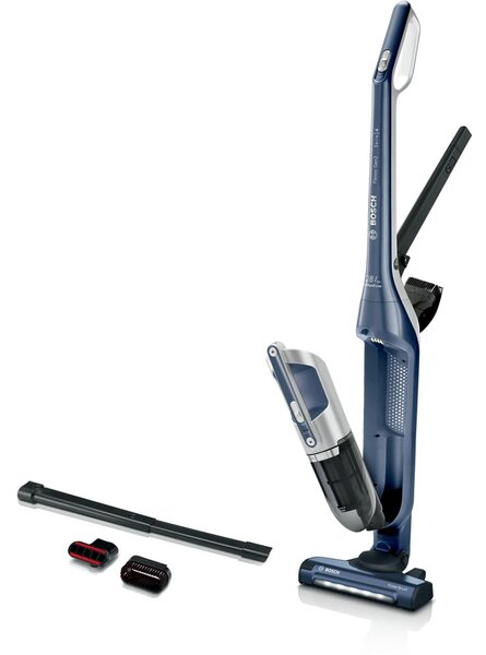 Прахосмукачка Bosch BCH3K2851, без торба, безжична, 2 нива на мощност, 0,4 l контейнер за прах, синяс