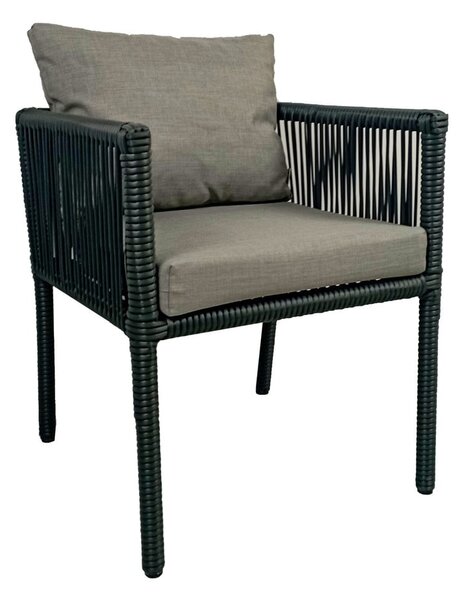 Сив градински комплект за хранене от изкуствен ратан за 6 души Vera 2 – Floriane Garden