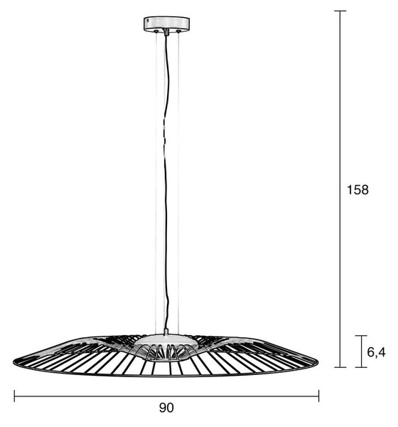 Черно LED осветително тяло с възможност за димиране ø 90 cm Spider - Zuiver