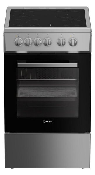 Готварска печка Indesit I5V5KMS, клас A, 55л. обем, 4 нагревателни зони, хидролитично почистване, сива
