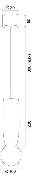 Argon 8937 - Полилей с кабелно окачване BOLL 1xG9/6W/230V син