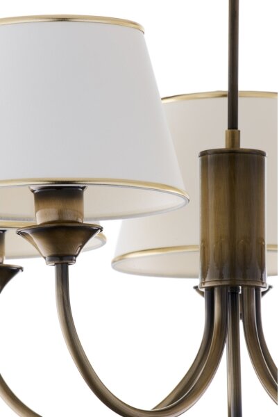 Jupiter 2133 - Полилей на метална пръчка CLASSIC 5xE27/15W/230V бронз/патина/крем