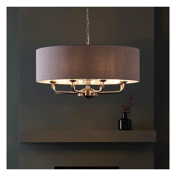 Endon 99152 - Пендел HIGHCLERE 8xE14/40W/230V сив/матов хром
