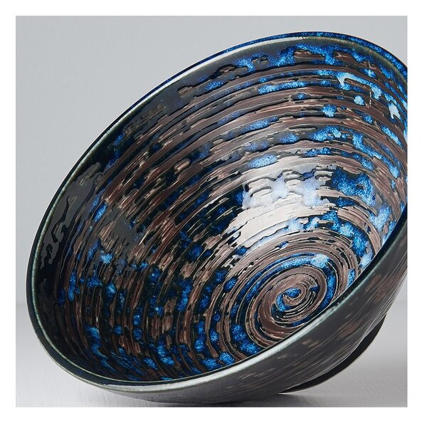 Тъмносиня керамична купа, ø 20 cm Copper Swirl - MIJ