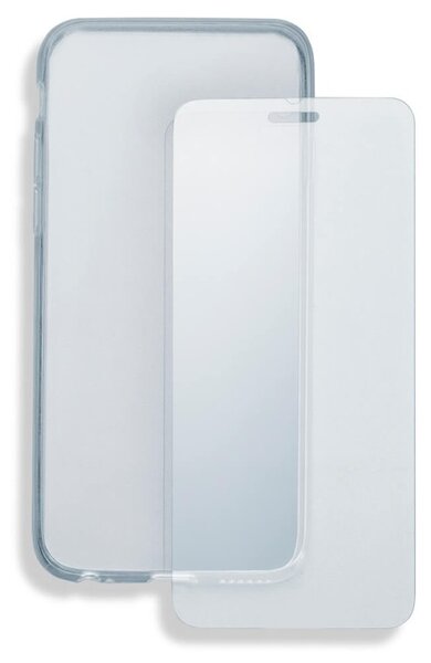 Комплект Калъф за LG Q6, удароустоичив, термополиуретан, 4smarts 360° Protection Set, Висококачествен стъклен скрийн протектор (защитно покритие) за дисплея на вашето мобилно устройство (Tempered Glass), прозрачни