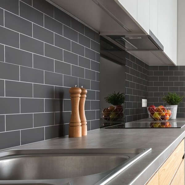 Комплект стикери за плочки 30 бр. 20x10 cm Subway Tiles Grey - Ambiance