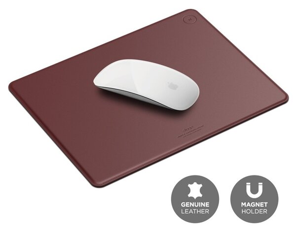 Подложка за мишка Elago Genuine Leather Mouse Pad, бордо, 240 х 185 х 4 mm