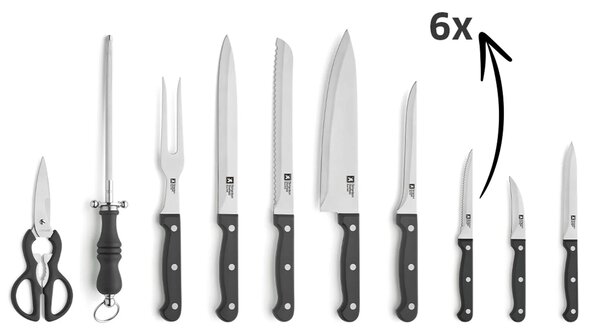 Richardson Sheffield Комплект ножове ARTISAN 15 бр. в дървен блок - черен