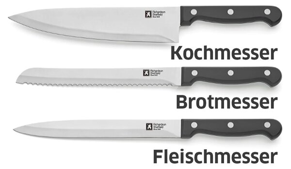 Richardson Sheffield Комплект ножове ARTISAN 15 бр. в дървен блок - черен